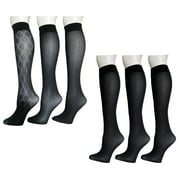 Badgley Mischa 6 Pack Plus Size Fashion Trouser Socks  Geo-Basic