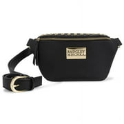 Badgley Mischka Bridgette Vegan Leather Fabric Belt Bag in Black