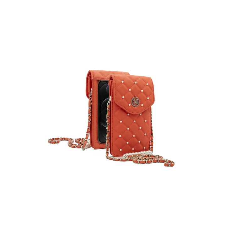 Badgley Mischka Coral Pearls Strap Phone Case 