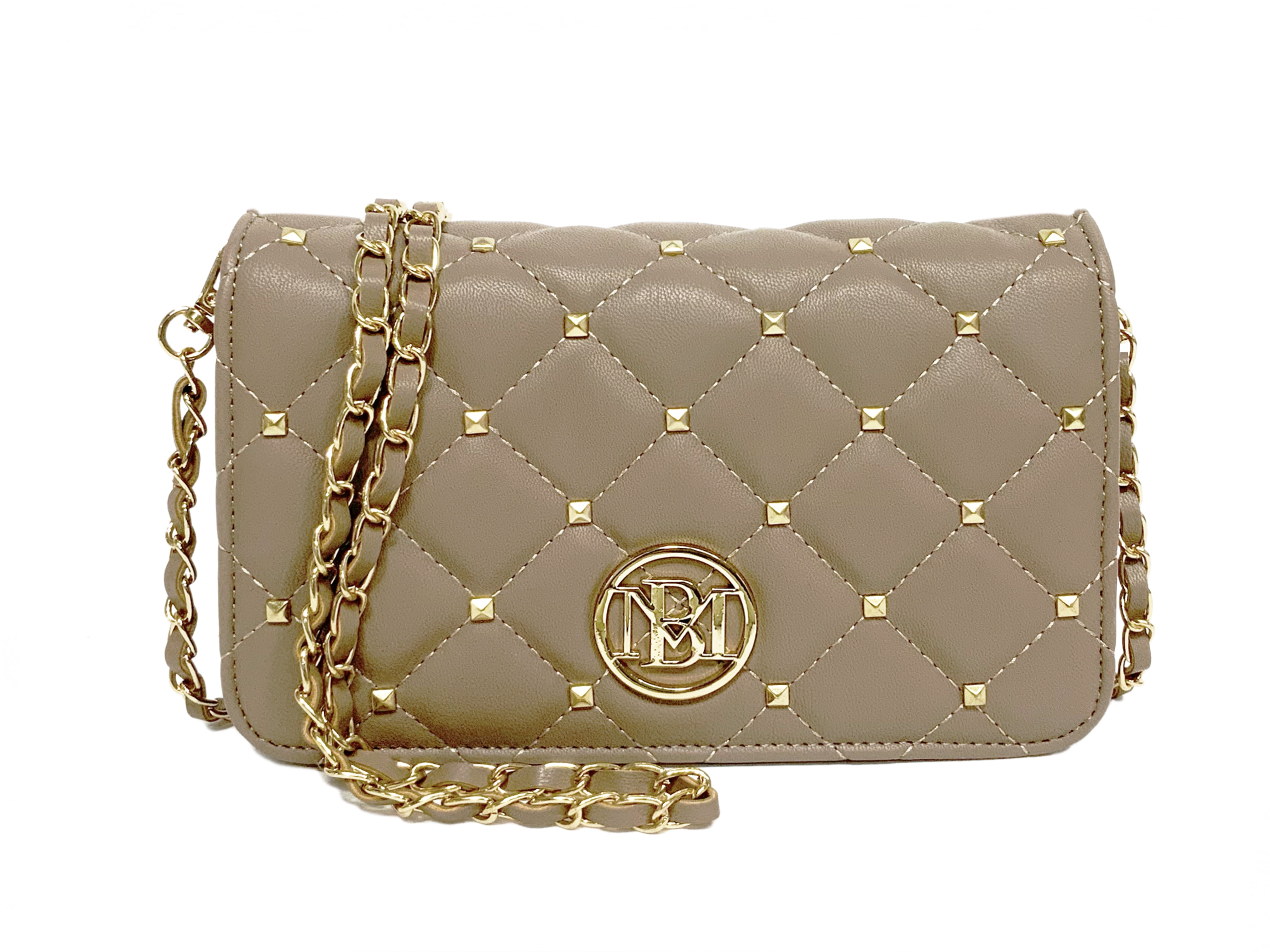Green Quilted Diamante Strap Cross Body Bag