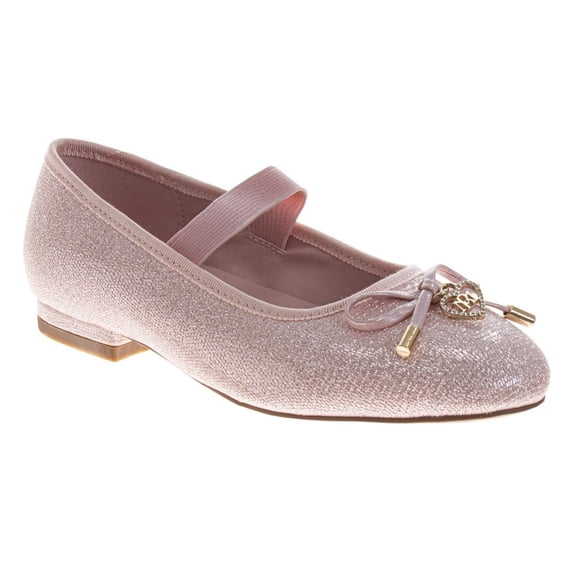 Badgley Mischka Dress Shoes for Girls Elegant Glitter Finish Classic formal (Little Kids Big Kids), Pink, Size: 5