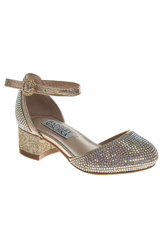 Dress Shoes for Girls, Fashionable Elegant Style (Little Kids Big Kids), Gold, Size: 2