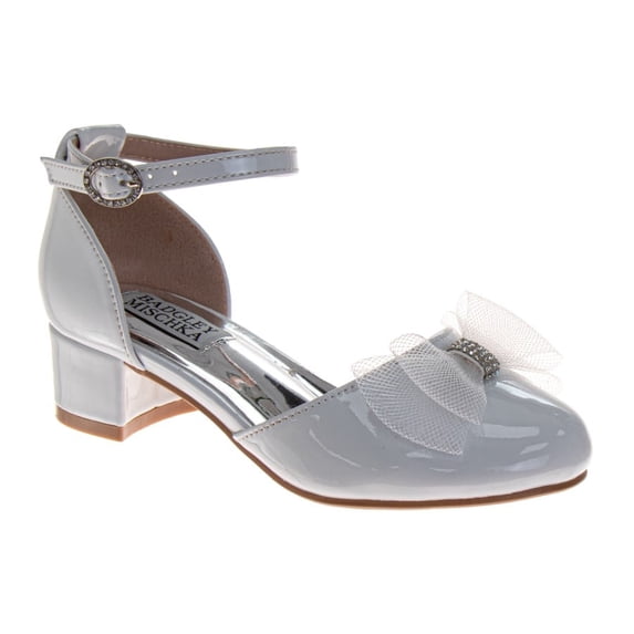Badgley Mischka Girl Ankle Strap Dress Shoes (Little Kids), White Patent, Size: 12