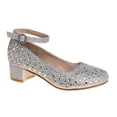thumbnail image 1 of Badgley Mischka Girls Block Heel Dress Shoes, Silver, Size: 11, 1 of 8