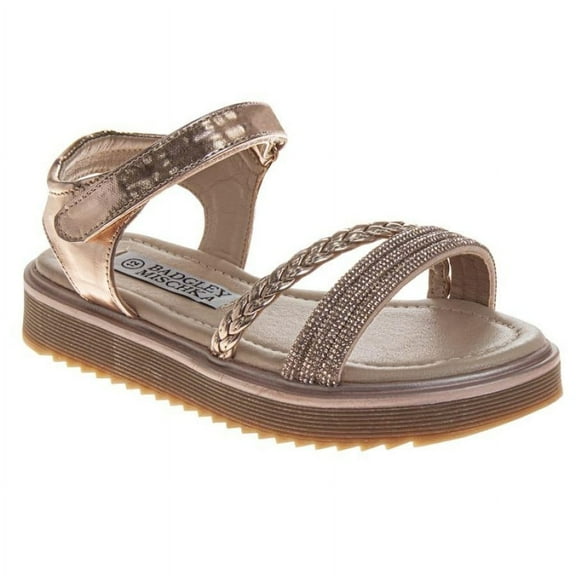 Badgley Mischka Girls Dress Sandals. (Little Kids Big Kids), Rose Gold, Size: 12