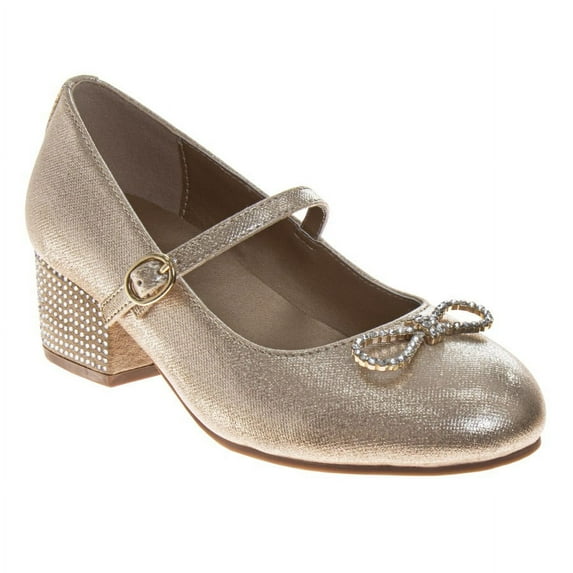 Badgley Mischka Girls Dress Shoes (Little Kids, Sizes 11–4), Gold, Size: 12