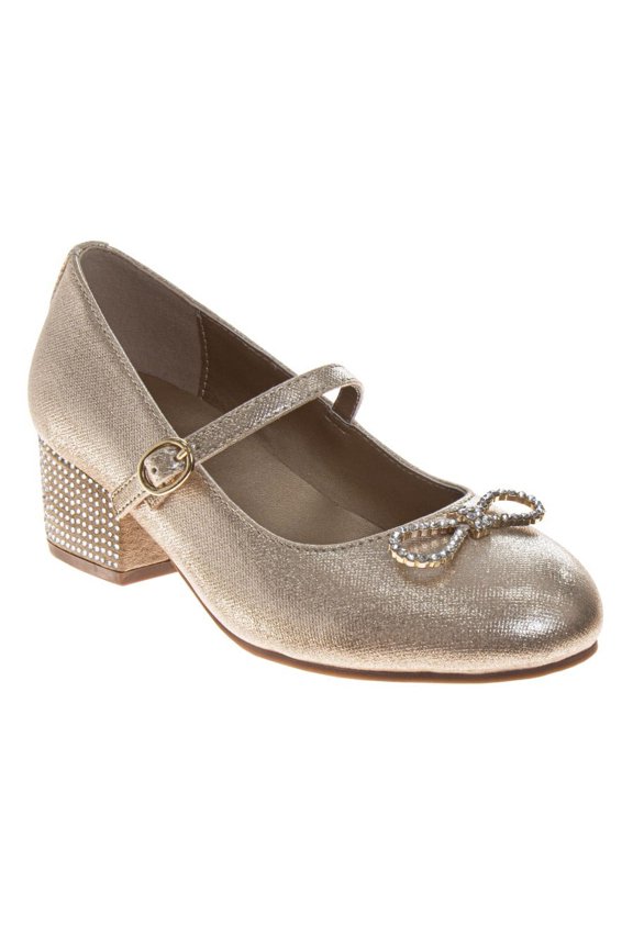 Girls Dress Shoes (Little Kids, Sizes 11–4), Gold, Size: 1