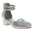 thumbnail image 1 of Badgley Mischka Girls Dress Shoes (Little Kids, Sizes 11–4), Silver, Size: 13, 1 of 7