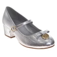 thumbnail image 1 of Badgley Mischka Girls Dress Shoes (Little Kids, Sizes 11–4), Silver, Size: 4, 1 of 7