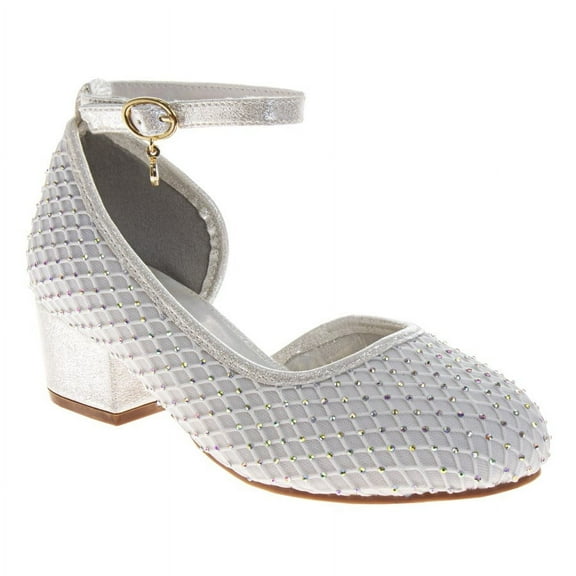 Badgley Mischka Girls Dress Shoes (Little Kids, Sizes 11–4), White, Size: 12