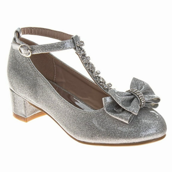 Badgley Mishcka Girls Dress Shoes (Little Kids Big Kids), Silver, Size: 2