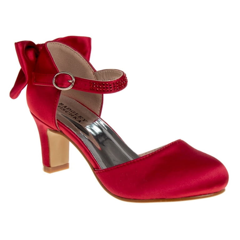 red satin dress shoes Stacie-Red