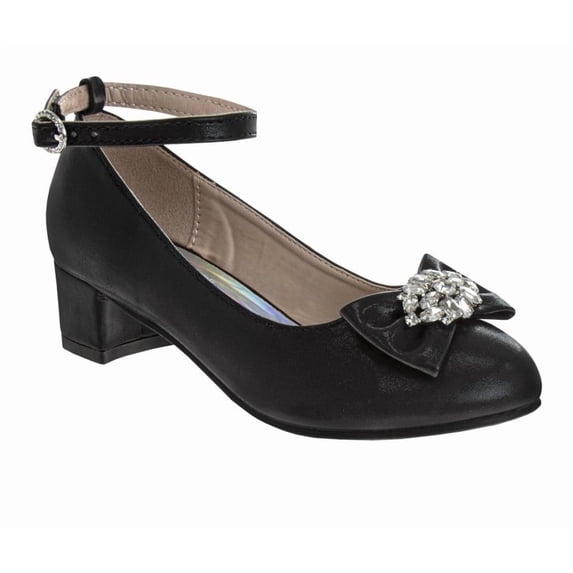 Badgley Mischka Girls Low Heeled Dress Pumps. (Little Kids Big Kids)Black, Size: 3