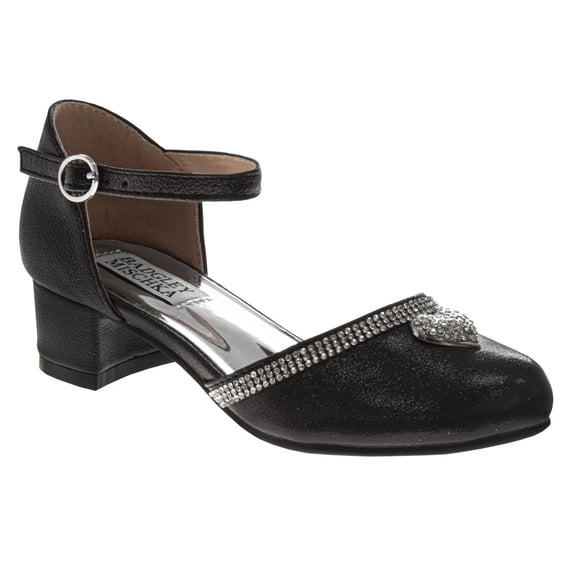 Badgley Mischka Girls Low Heeled Dress Shoes. (Little Kids Big Kids)Black, Size: 8