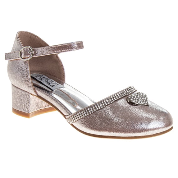 Badgley Mischka Girls Low Heeled Dress Shoes. (Little Kids Big Kids)Pink, Size: 2
