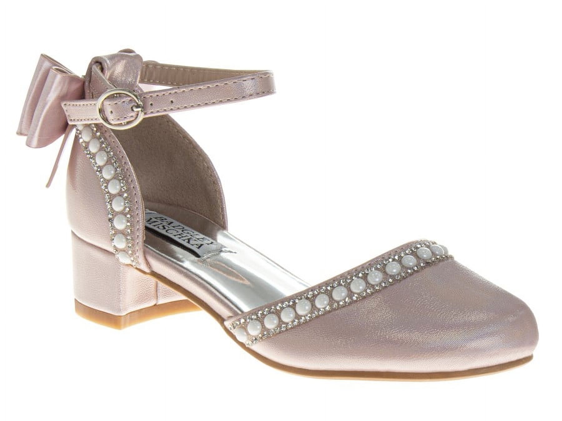 Badgley Mischka Girls' Low Heeled Dress Shoes. (Little Kids/Big Kids)Pink, Size: Size: 2