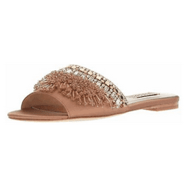 Michael Kors Simone Mid Sandal Black Glitter Fabric Size 7.5