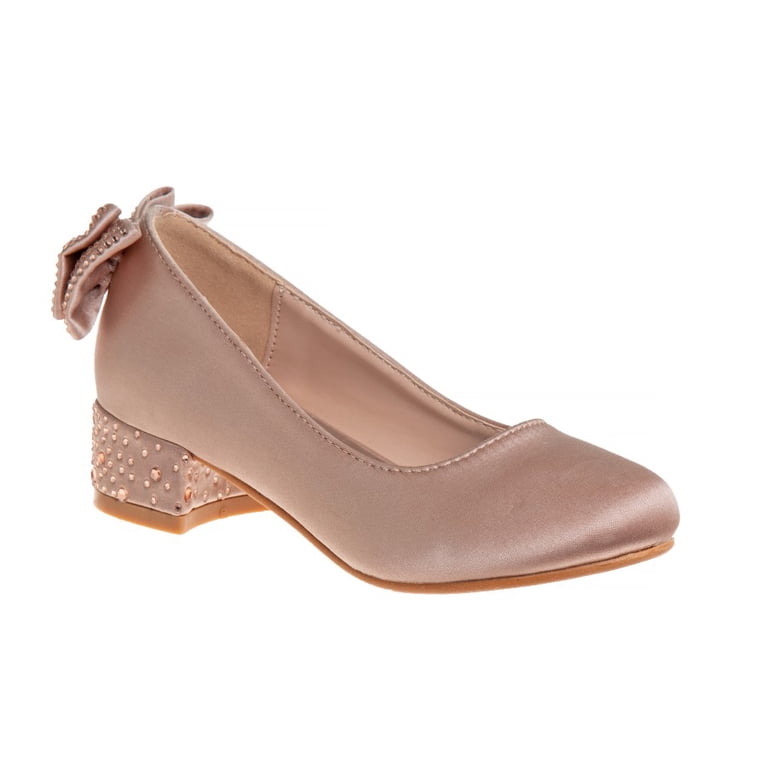 Badgley Mischka Low-heeled shoes for Big Girls, dress sandals with back bow - ROSE GOLD, 12 - Walmart.com Badgley Mischka Low-heeled shoes for Big Girls, dress sandals with back bow - ROSE GOLD, 12 - Walmart.com