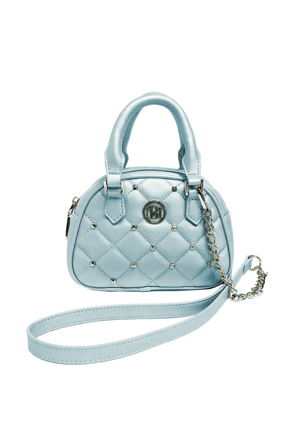 Metallic Blue Crossbody Dome Bag