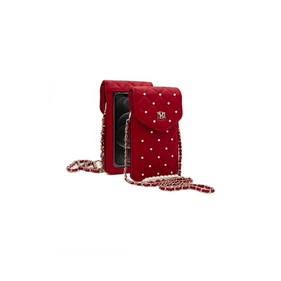 Badgley Mischka Red Pearls Strap Phone Case