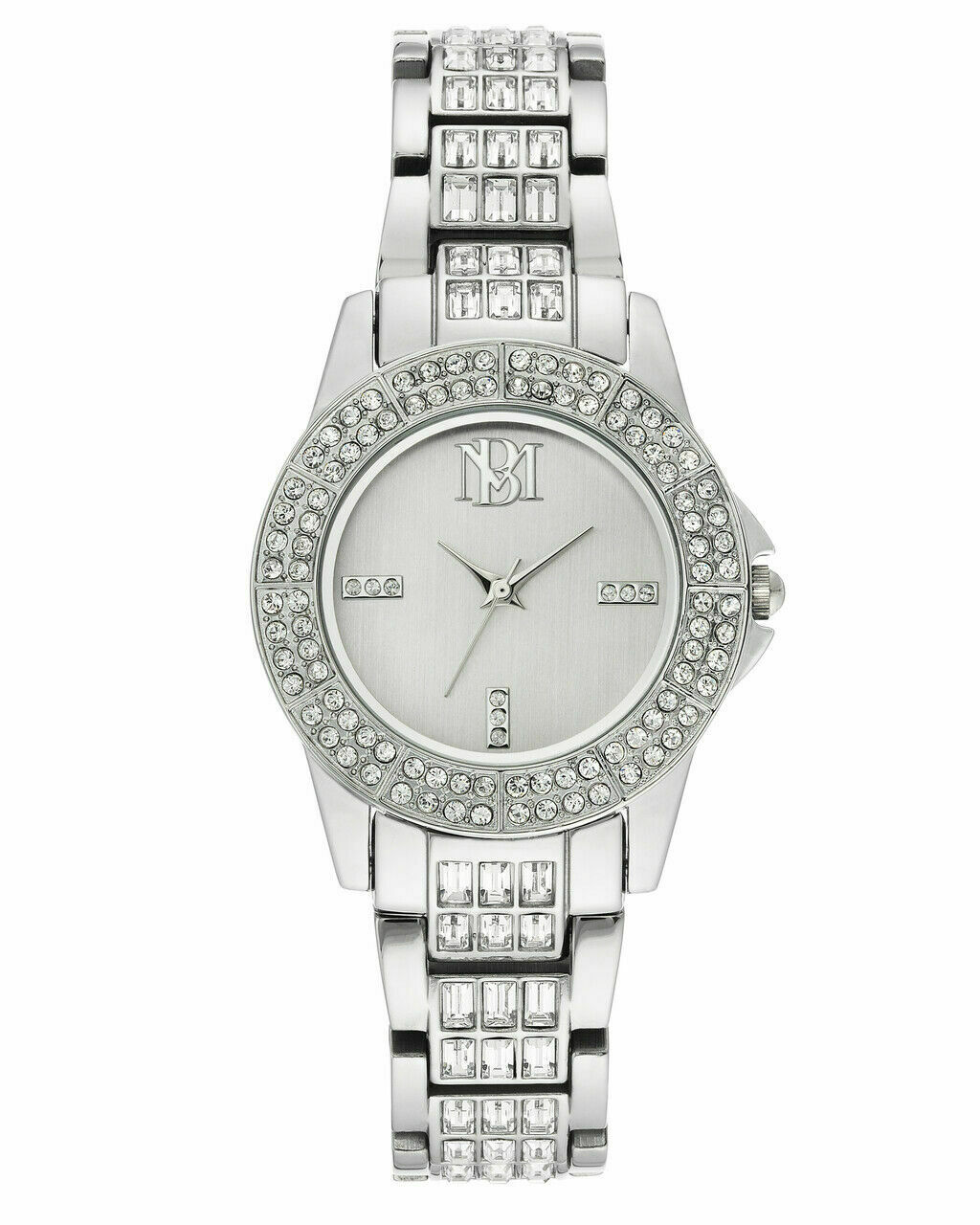 Badgley Mischka Women's BA/1411SVSV Crystal Accented Silver Tone Watch NEW ❤