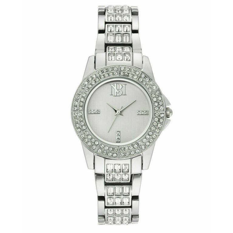 Badgley Mischka Women's BA/1411SVSV Crystal Accented Silver Tone Watch NEW ❤