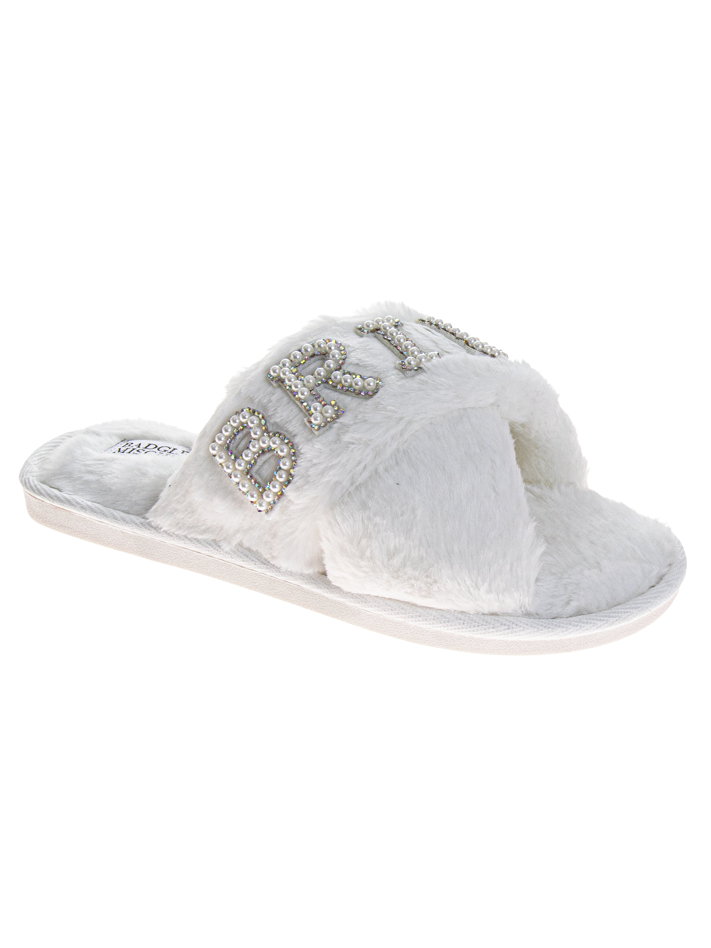 Badgley Mischka Women's Cross Strap Bride Slippers
