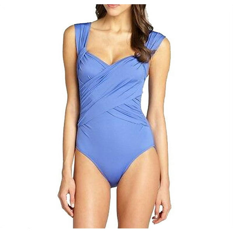 Lucky Brand Women's Stitch-Trimmed Plunging One-Piece Swimsuit - Macy's