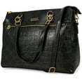 thumbnail image 1 of Badgley Mischka Women's Madalyn Vegan Leather Unisex Travel Tote Weekender Duffle Bag (Black), 1 of 4