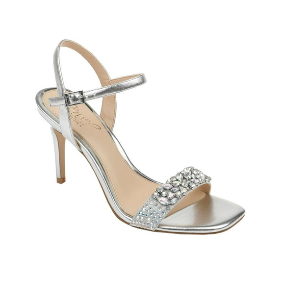 Badgley Mischka Women's Natasha Patent Evening Heels Gray Size 8