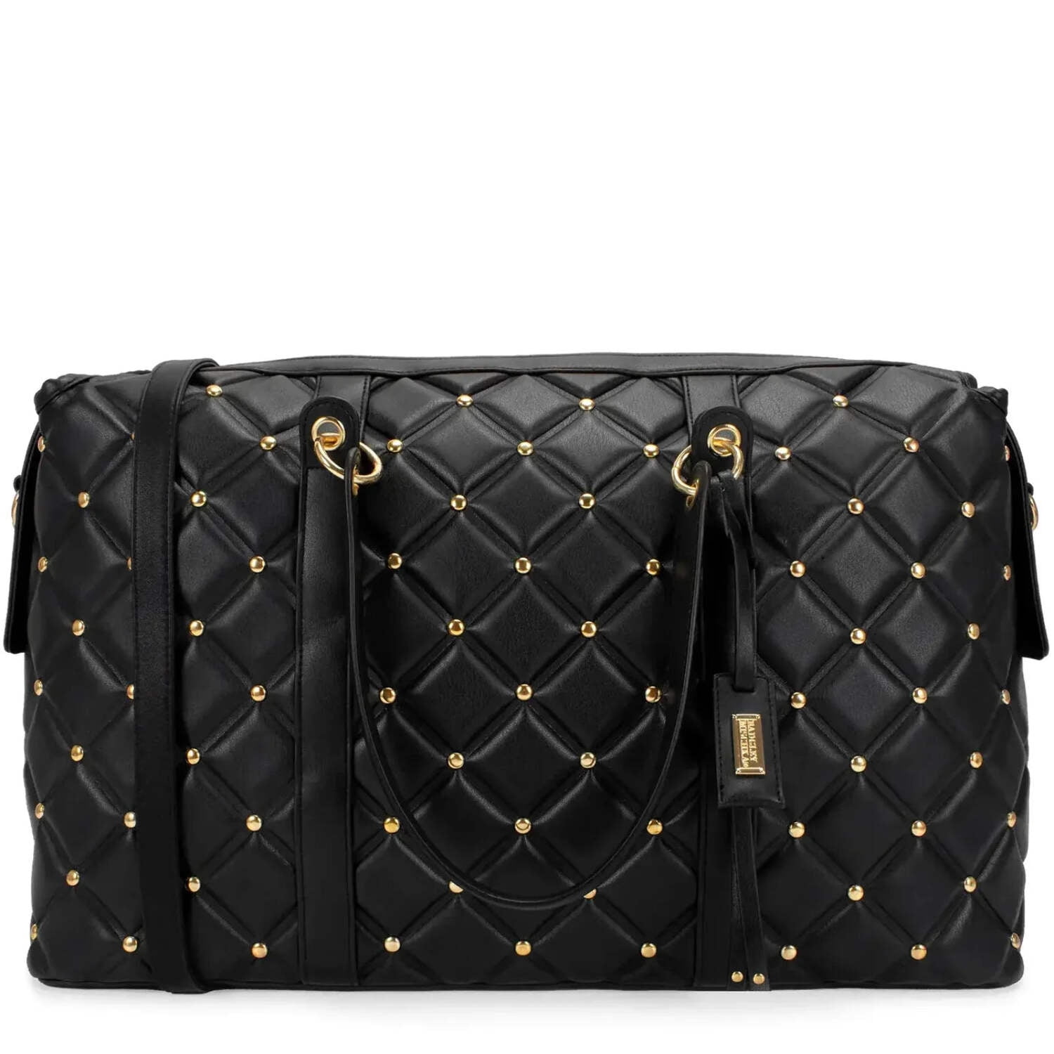 NWT Studio Badgley Mischka Quilted Tote ? Gold Lock MSRP $159 badgley mischka large quilted tote with front lock - TikTok Shop main image 3