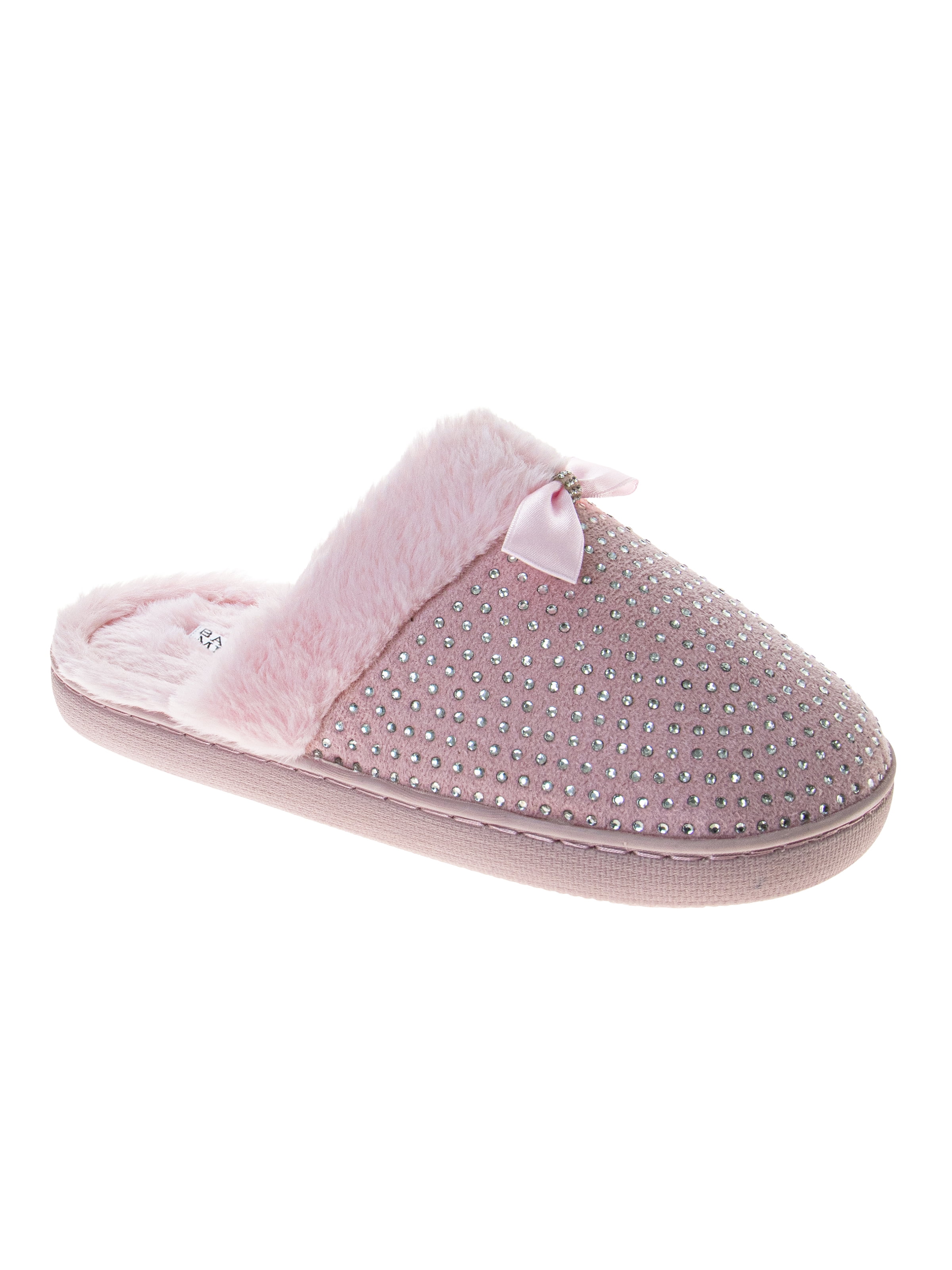 Badgley Mischka Women's Sparkly Slide On Bow Slippers