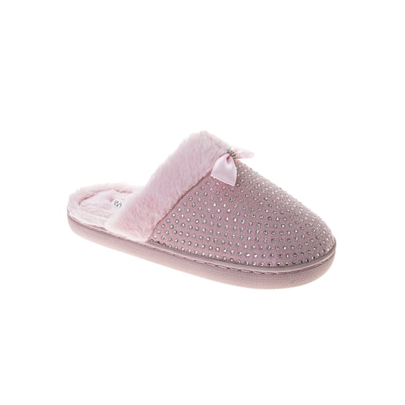 Badgley Mischka Women's Sparkly Slide On Bow Slippers