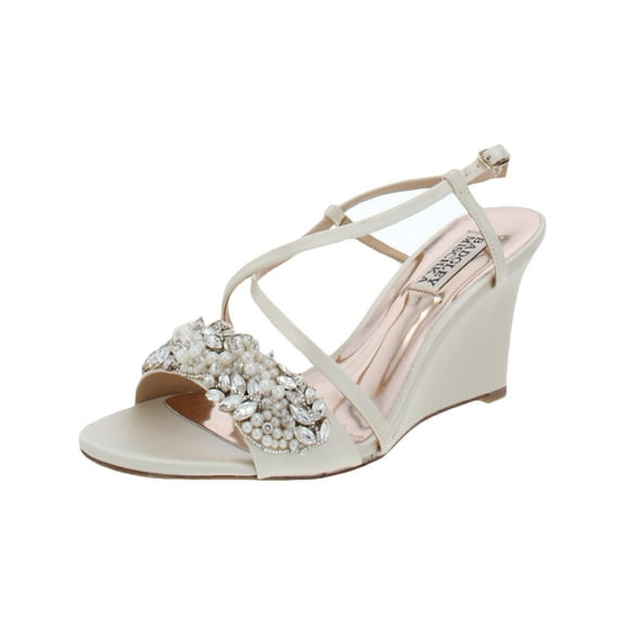 Badgley Mischka Womens Clarisa Open Toe Slip On Wedge Heels