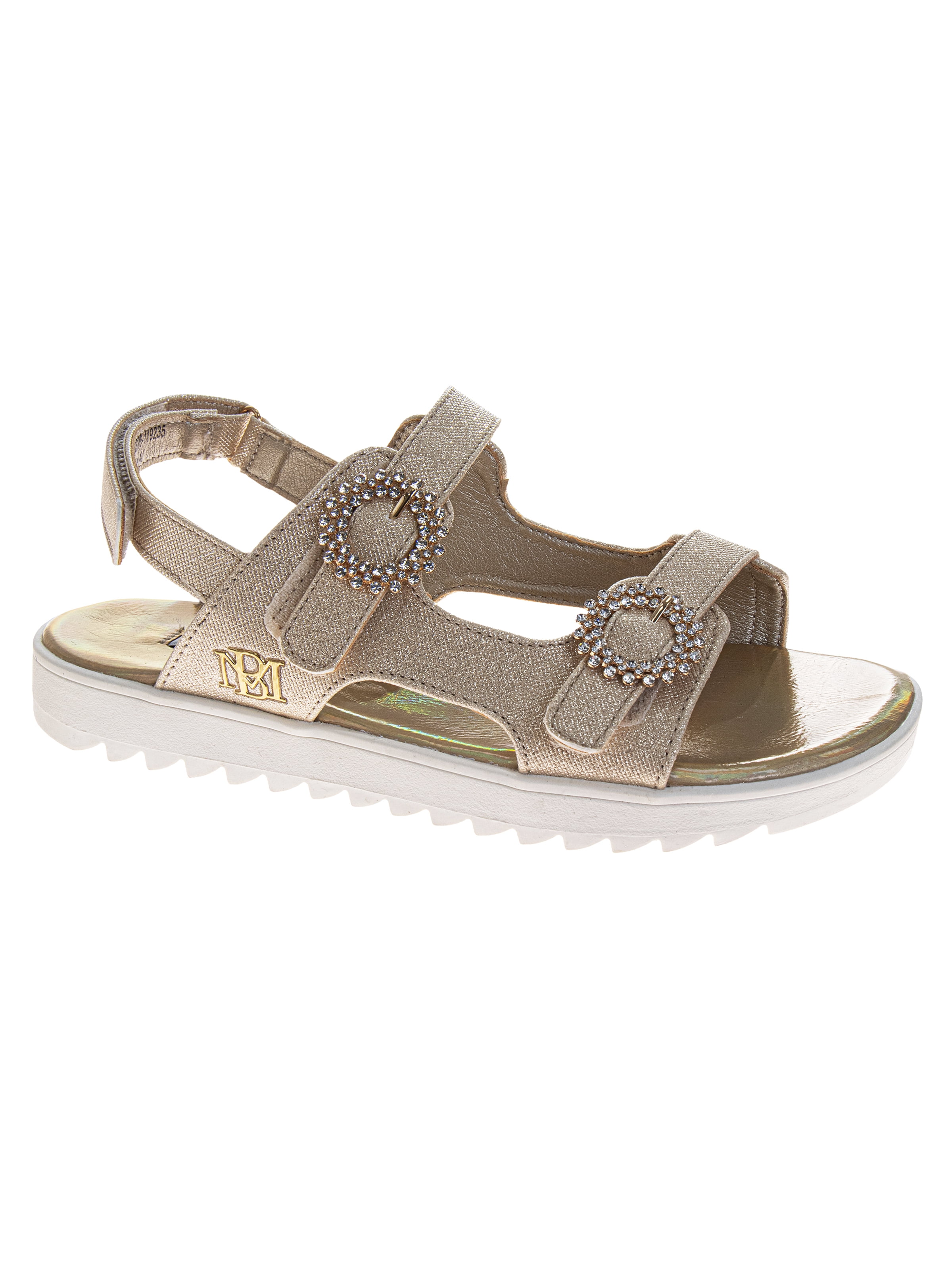 Badgley Mischka Little and Big Girls Double Buckle Embellished Sandals