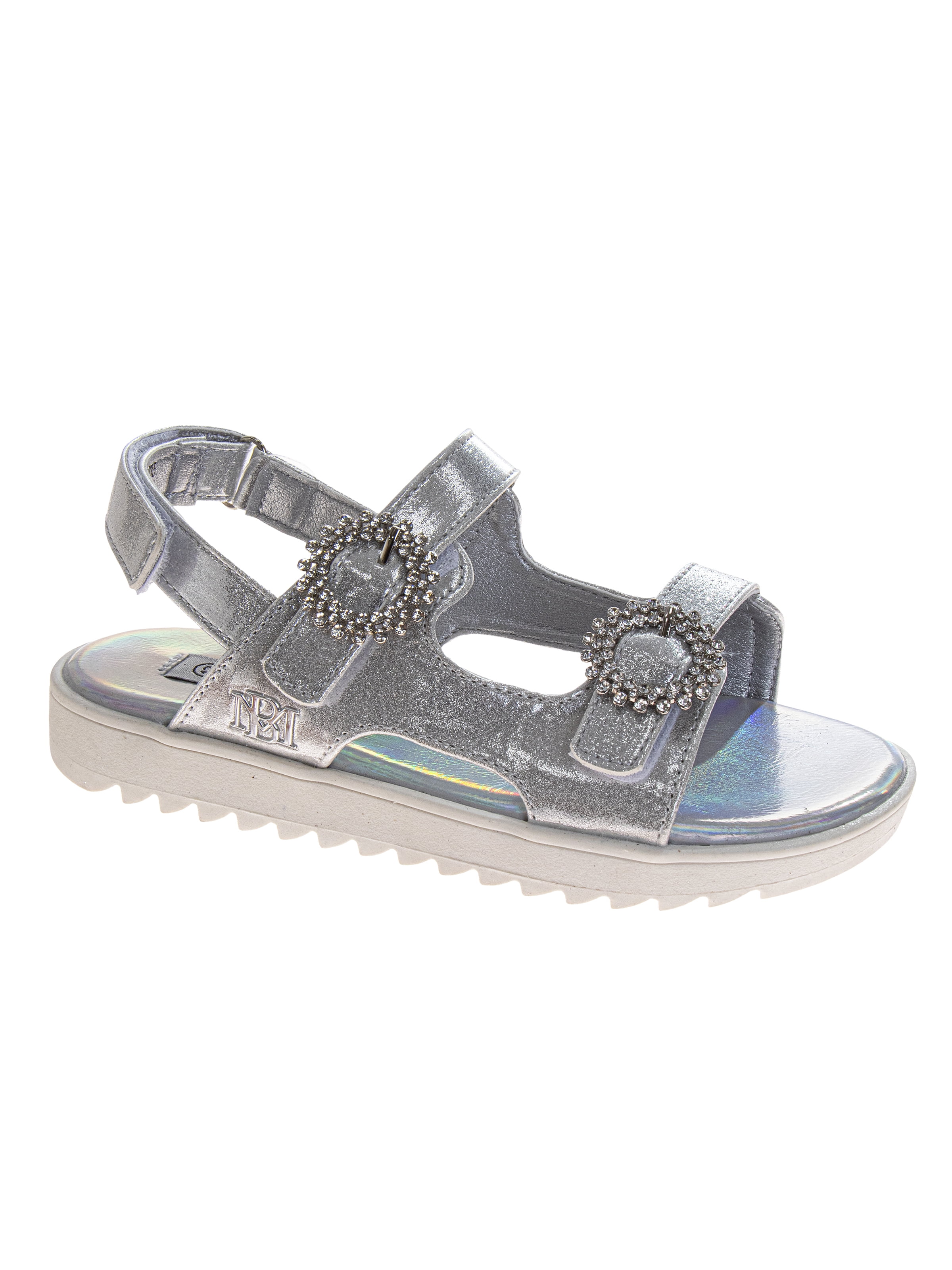 Badgley Mischka Little and Big Girls Double Buckle Embellished Sandals