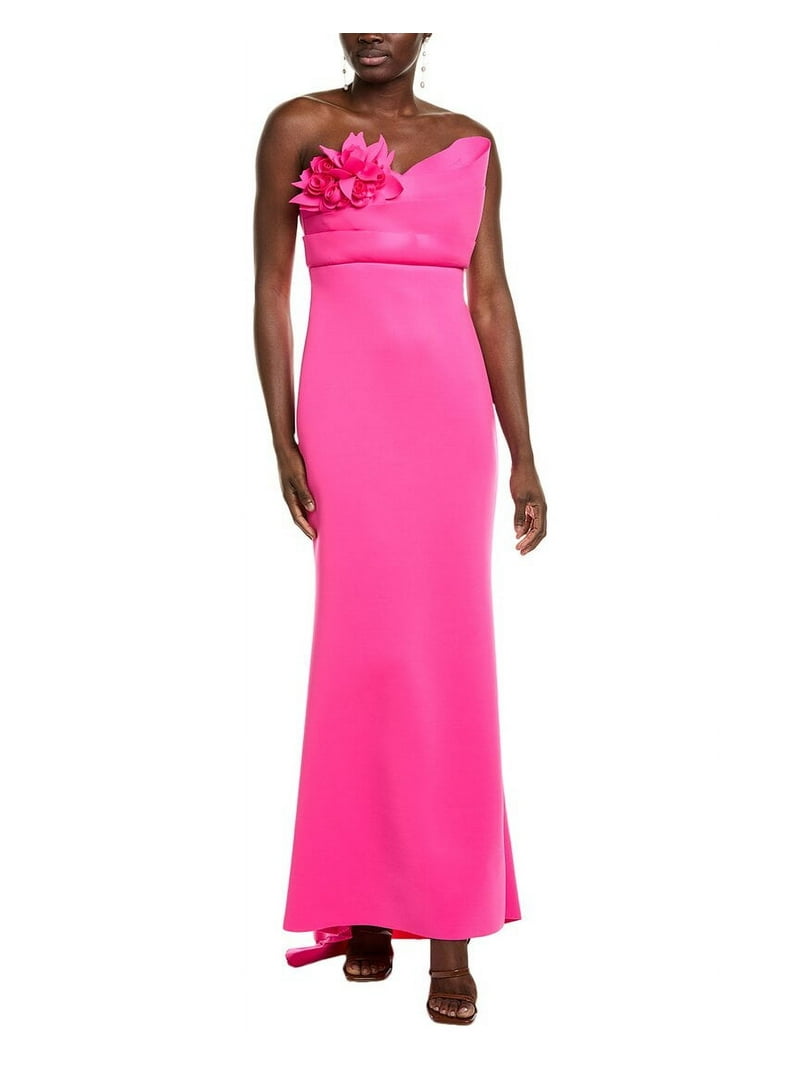 Badgley Mischka womens 3D Floral Bodice Scuba Gown, 16, Pink Badgley Mischka womens 3D Floral Bodice Scuba Gown, 16, Pink