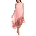 thumbnail image 1 of Badgley Mischka womens  Asymmetrical Pleated Midi Dress, 2, Pink, 1 of 3