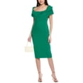 thumbnail image 1 of Badgley Mischka womens  Off-Shoulder Sheath Dress, 8, Green, 1 of 3