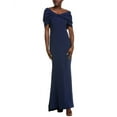 thumbnail image 1 of Badgley Mischka womens  Twist Drape Gown, 2, Blue, 1 of 3