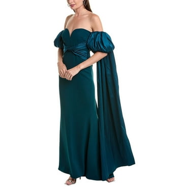 Badgley Mischka womens  Twisted Waist Gown, 0, Green