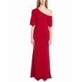 thumbnail image 1 of Badgley Mischka womens  Wrap Off Shoulder Gown, 6, Red, 1 of 3