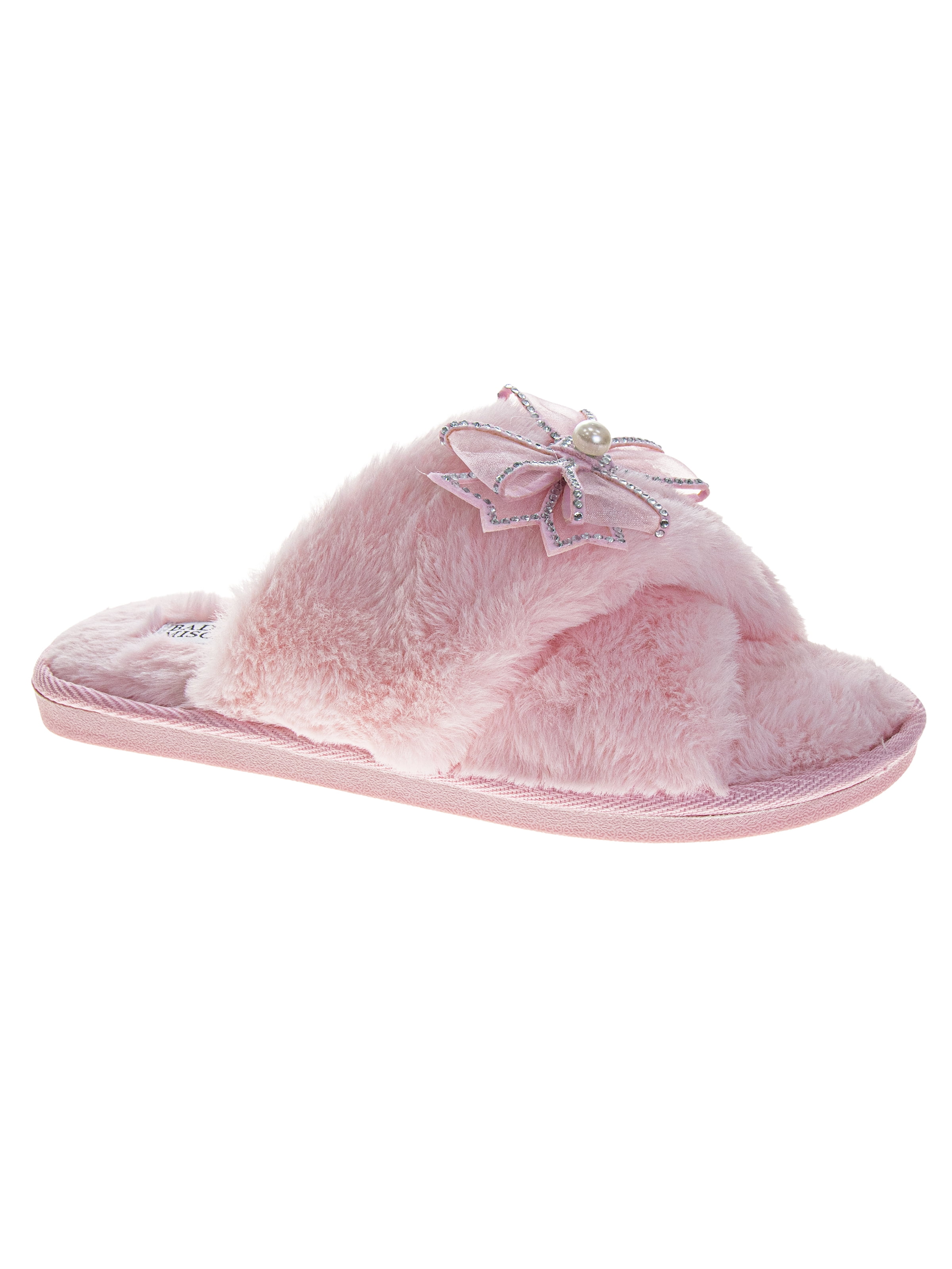 Badgley Mishka Women's Open Toed Slide On Slippers with Bow