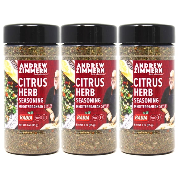 Badia Andrew Zimmern Citrus Herb Seasoning, Mediterranean Style, 3 oz - Palatize Pack of 3