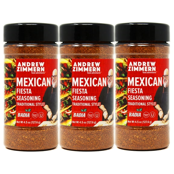 Badia Andrew Zimmern Mexican Fiesta Seasoning, Traditional Style, 4.5 oz - Palatize Pack of 3
