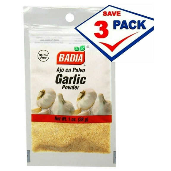 Badia Garlic Powder, Ajo en Polvo, 1 oz gluten free / kosher (3 Pack)