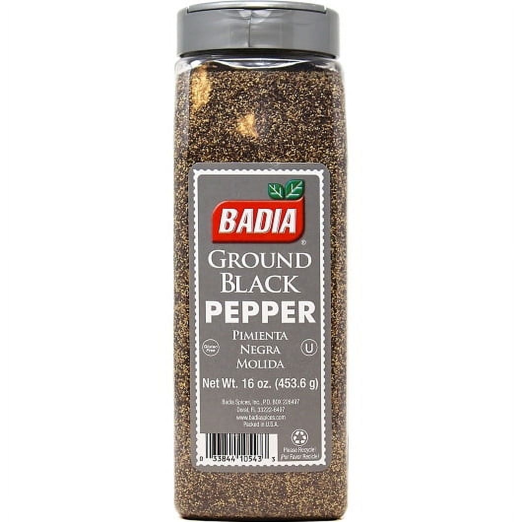 Badia Ground Black Pepper, 80543, 16 oz Bottle, 6/Case (23002713)