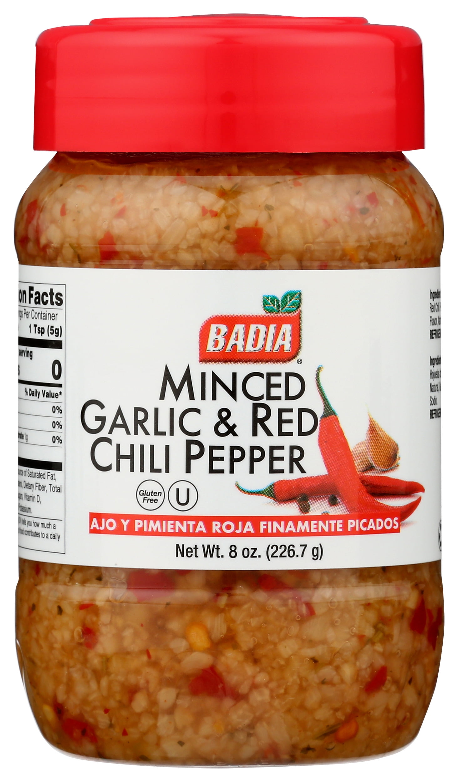 Badia Minced Garlic & Red Chili Powder 8 Ounce (Pack Of 12)