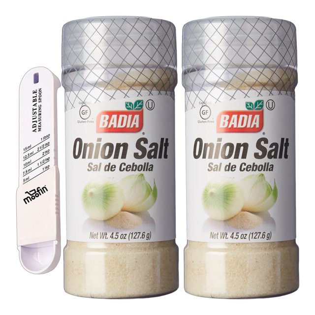 Badia Onion Salt 4.5 MMF7 Ounces, Savory Spice Blend, Plastic Measuring