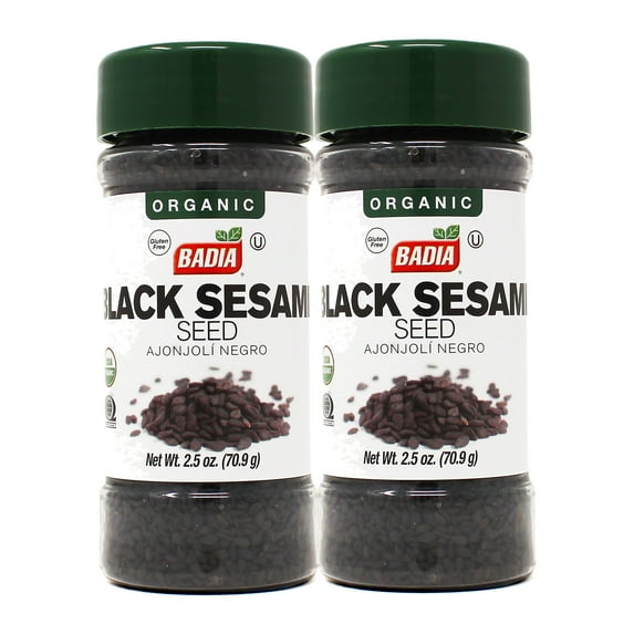 Badia Organic Black Sesame Seeds, 2.5 oz - Palatize Pack of 2